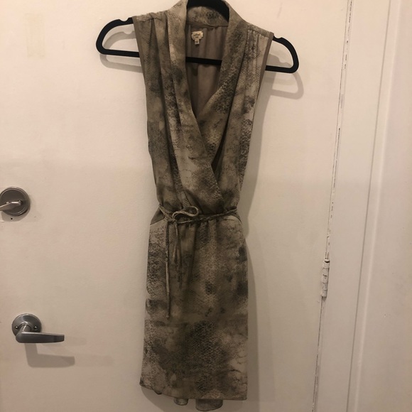 Aritizia Wilfred Sabine Wrap Dress Snake Print L - Picture 1 of 2